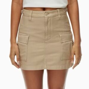 Aritzia TNA Supply Mini Cargo Skirt Tan